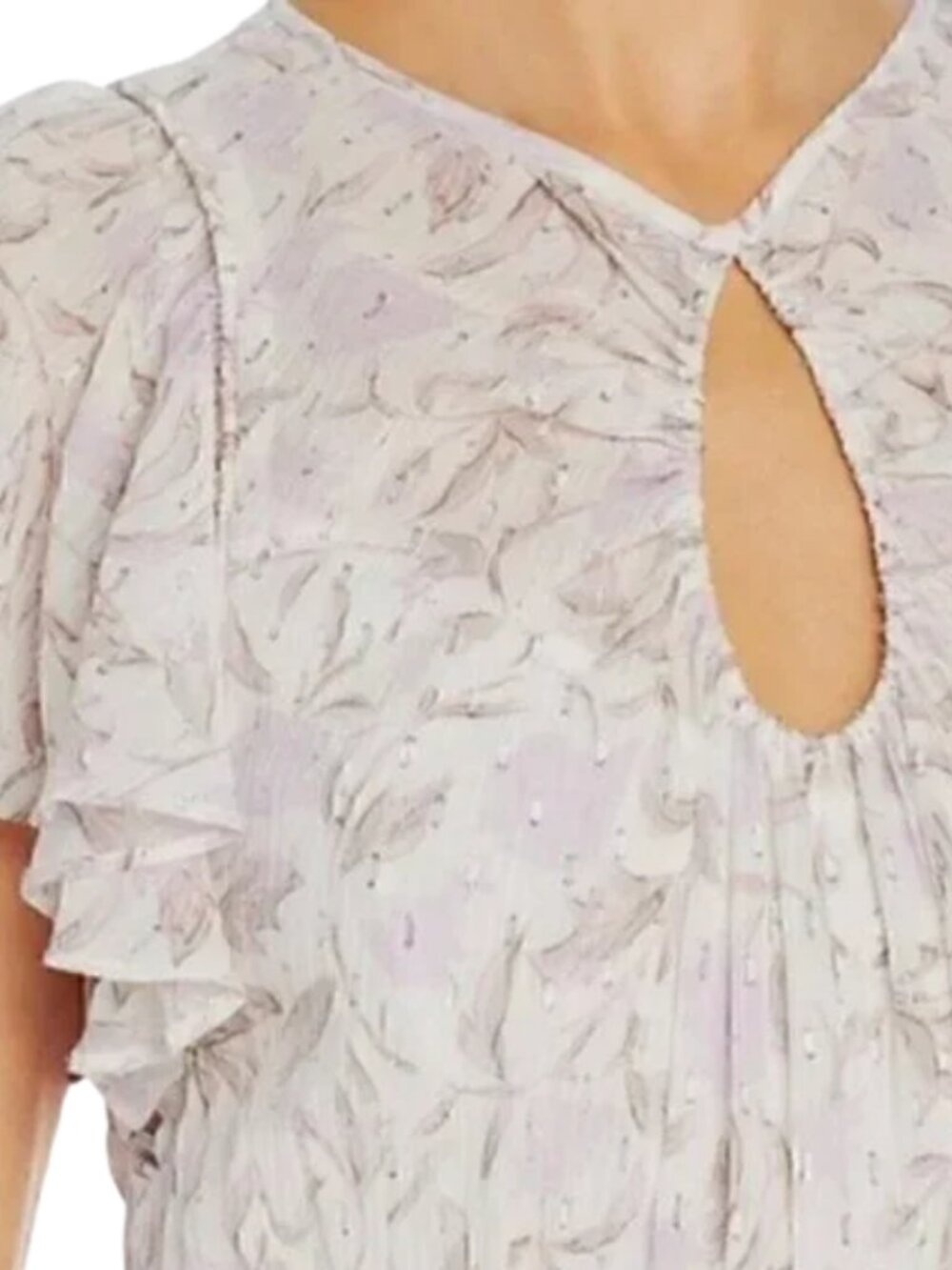 Rebecca Taylor Zadie Smocked Silk Chiffon Dress Women's 2 White Coquette Floral